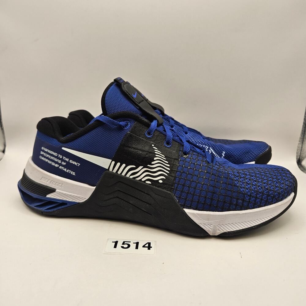 NIKE MEN'S 9.5 METCON 8 OLD ROYAL BLUE WHITE BLACK RUNNING SNEAKERS DO9328-400 - Picture 4 of 6